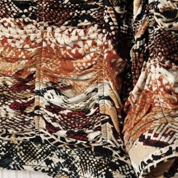 Chico's Women's Animal Snakeskin Print Ruched Full Zip Jacket Small - Picture 4 of 13